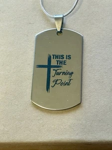 Turning Point Charlie Kirk Engraved Stainless Steel Necklace - Picture 1 of 1