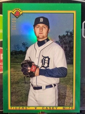 2020 Bowman Chrome Casey Mize Green Green Refractor 04/99  - Image 1 of 2