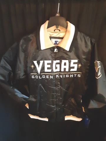 Las Vegas Golden Knight Men's Quilt Lined Front Zip Starter Jacket XL Cover