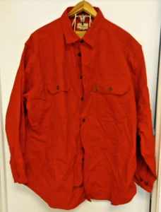 Woolrich Mens 2XL XXL Red Long Sleeve Button Up Cotton 6460 NWOT - Picture 1 of 11