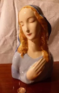Figurina vintage California POTTERY MADONNA bionda MID CENTURY MODERN 8" - Foto 1 di 11