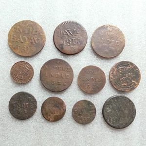 Lot 11 Coins Netherlands East Indies - EB05 - Picture 1 of 2