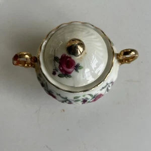 Royal Sealy Japan kleine Vintage Zuckerdose mit Rose 3,5" hoch x 4,5" breit - Bild 1 von 3