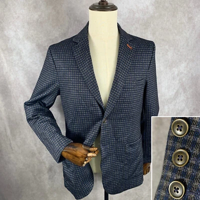 Chaqueta Blazer Deportiva Tallia Hombre Pequeña Azul Cuadros Guinga Rendimiento Abrigo Deportivo Foto 1 de 4