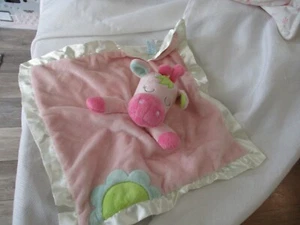 Douglas Baby Security Blanket Lovey Pink Giraffe Cuddle Toy Baby 14" satin - Picture 1 of 1