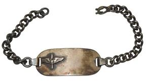 Original WWII US Army Air Force Wing & Prop STERLING Bracelet UNISSUED CA1 - Picture 1 of 3