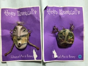 Hope Braswell Pottery Brooch Pin Artist Unique & Rare two. Jewelry - Picture 1 of 6