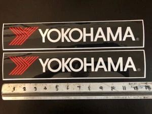 YOKOHAMA Racing Sticker Decal 2PC SET Black Red 13X2.5 - Picture 1 of 1