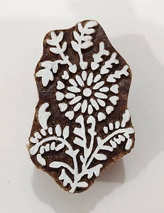 Indian Wooden Textile Stamps Wood Printing Block Floral Stamp Décor Block AZ-22 - Picture 1 of 6
