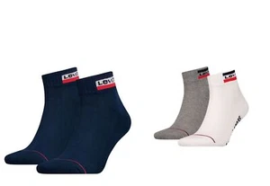 Levi´s Unisex 2-er-Pack Levis 120SF Mid Cut Socks Sneakersocken Sportsocken - Picture 1 of 3