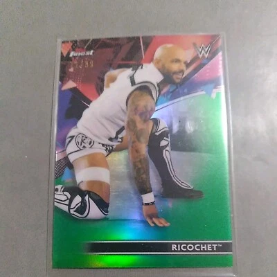 2021 Topps Finest WWE Ricochet Card #33 Green Refractor 71/99 - Image 1 of 3