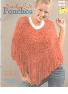 LEISURE ARTS TRENDY KNIT PONCHOS PATTERNS 4 DESIGNS Kay Meadors 2004 - Picture 1 of 1