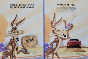 1998 VINTAGE 2 PG PRINT AD - PONTIAC WIDETRACK GRAND PRIX WILE E. COYOTE ACME - Picture 1 of 1