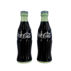 Vintage 1996 Coca-Cola Bottles Ceramic Salt and Pepper Shakers 5" - Picture 1 of 10