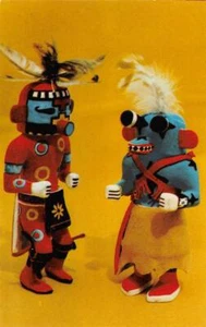 Hopi Indian Art KACHINA DOLLS Native Americana Arizona c1950s Vintage Postcard - Picture 1 of 2