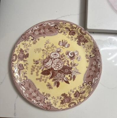 Spode Archive Collection Blue Rose Rust Yellow Serving Platter 13" - Image 1 of 4