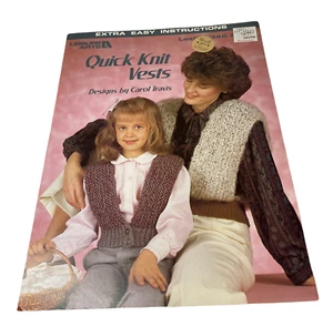 Quick Knit Vests | Leisure Arts 346 Knitting Women and Child - Picture 1 of 1