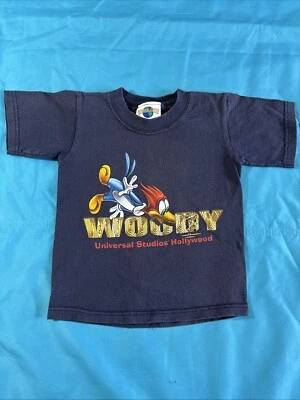 Camiseta Vintage Woody Woodpecker Infantil XS Azul Desenho Animado Universal Studios EUA - Imagem 1 de 4
