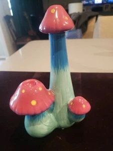 Ceramic Magic Mushroom Tower Hand Pipe Handmade Hand Painted - Picture 1 of 7