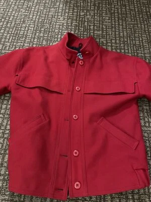 Chaqueta Abrigo Mujer WOOLRICH Mediana Roja Rubí 100% Lana Virgen De Colección Foto 1 de 4