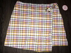 Girls justice skirt w/built in shorts size 8 new pink multi plaid - Picture 1 of 2
