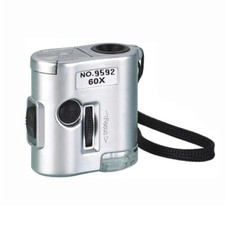 60X Microscope Jeweler Loupe Lens Illuminated Magnifier Glass With LED Light