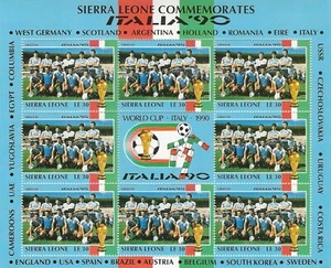 Sierra Leone 1990 - Commemorates Italia '90 (URUGUAY Football Team) Sheetlet MNH - Picture 1 of 1