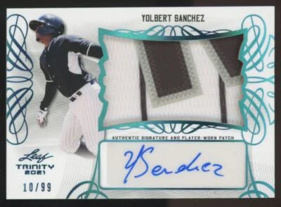 2020 Leaf Trinity Patch Autographs Platinum Yolbert Sanchez Auto 10/99 Chicago - Image 1 of 2