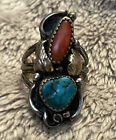 TAWA By KT Sterling 12K Gold & Sterling Turquoise Jasper Ring~ Size 6~ Signed