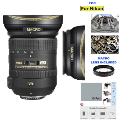 Wide Angle Macro Lens for Nikon AF-S DX NIKKOR 18-200mm f/3.5-5.6G ED VR II Lens - Image 1 of 4