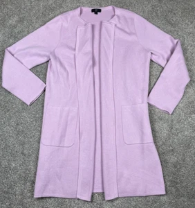 Maglione J Crew 365 donna cardigan medio blazer linea lunga lavanda preppy accogliente - Foto 1 di 10