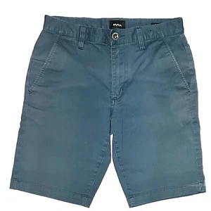 RVCA Shorts Week-End Stretch Chino Blue Mid Rise Men's Size 28 SHIPS FAST! - Picture 1 of 5