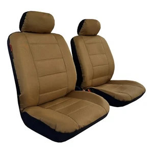 Canvas Seat Covers Coyote Brown For Ford Maverick XL XLT LARIAT 2022-2023 Front - Picture 1 of 3