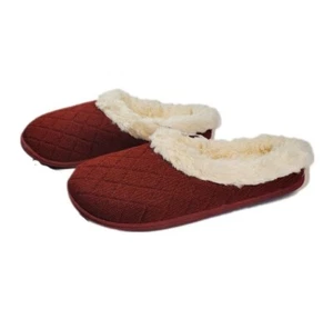 Women’s Dearfoams Sweater Knit Clog Slippers Tibetan Red Size Extra Large 11-12 - Picture 1 of 6