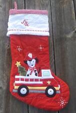Fire Truck Dalmatian Pottery Barn Kids Christmas Stocking Flawed Monogram O1501