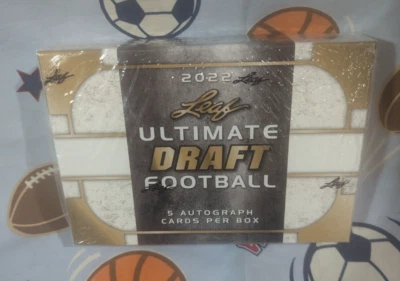 2022 Leaf Ultimate Draft Football Sealed Box 5 Autograph Cards Per Box - Image 1 of 2