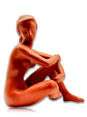 Weiblicher Akt sitzend - Ton Keramik Terrakotta - Monogrammist - 40/50er Jahre - Bild 1 von 4