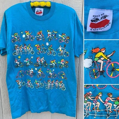Camiseta De Colección Eyes On California Bicicleta Ciclistas Ciclistas Años 80 90 Talla Única Foto 1 de 4