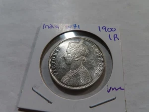 W71 India 1900 Silver Rupee UNC - Picture 1 of 2