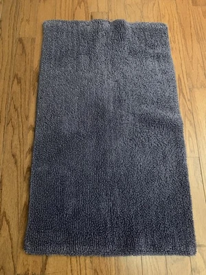 Винтажный роскошный двусторонний хлопковый ковер RALPH LAUREN темно-синий 21 x 34 дюйма сделано в США - Изображение 1 из 4