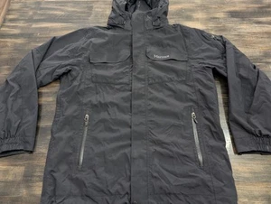 Marmot Membrain Winter Outdoors Water Resistant All Black Ski Jacket Size Large - Picture 1 of 11