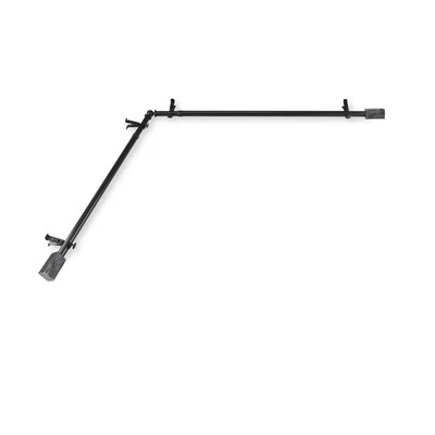 Domovina Wood 13/16" Corner Window Single Curtain Rod Black 48"-84" - Image 1 of 2