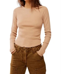 Free People Easy Does It Tee Cuban Sand - Picture 1 of 9