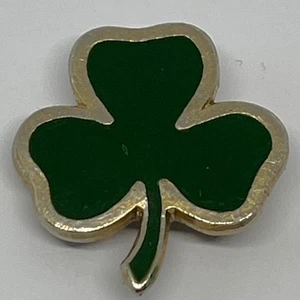 Vintage Shamrock Enamel Pin Lapel Badge Three Leaf Clover Ireland St Patrick - Picture 1 of 2