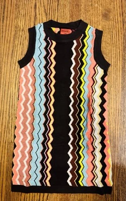 Nuevo Vestido Missoni Chevron Zigzag Línea A Talla Pequeña 6-8 Foto 1 de 3