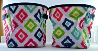 Thirty One Mini Storage Bin Round Organizer - Candy Corners, colorful - SET OF 2 - Image 1 of 4