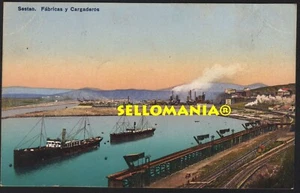 POSTAL 1910 - 1920 SESTAO FABRICAS Y CARGADEROS VIZCAYA L. G. BILBAO TCP00122 - Imagen 1 de 2