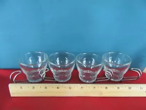 Set di 4 Bicchieri da Espresso BORMIOLI ROCCO VERDI con Manici e Cerchio in Metallo - Foto 1 di 4