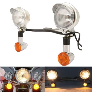 Headlight Turn Signal Light Bar Kit For Yamaha Road Star XV 1600 1700 Silverado - Foto 1 di 12