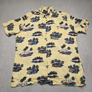 Vintage Hawaiian Shirt David Taylor Mens Size XLT Floral Palm Trees - Picture 1 of 12